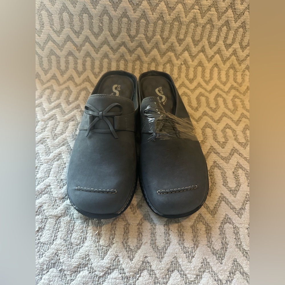 SoftWalk Modesto 10W slip-on comfort shoe, clog. Steel blue. - Picture 3 of 8